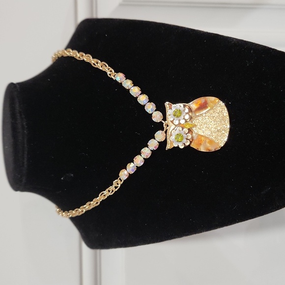 🔹️ BETSEY JOHNSON 🔹️Owl Pendant Statement 16" Necklace ✨️🦉 - Picture 1 of 9